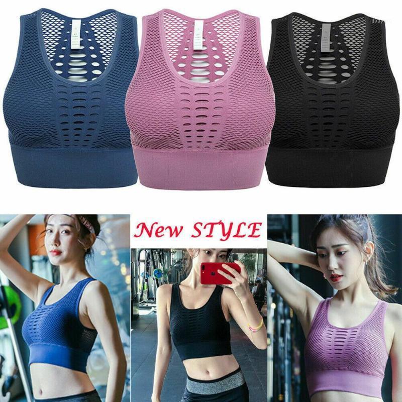 

1PC Yoga Sports Shaping Vest For Women' Mesh Padded Sports Bra Crop Tops Yoga Workout Gym Fitness Vest Shaper Running Clothes1, Blue