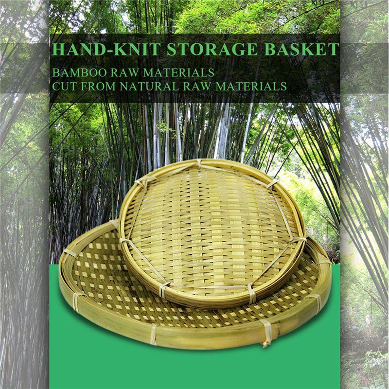 

Bamboo Round Fruit Plate Handmade Storage Tray Hand Knitting Bread Basket Fruit Basket Hotel Hotel Dining Tray Diameter 22c1