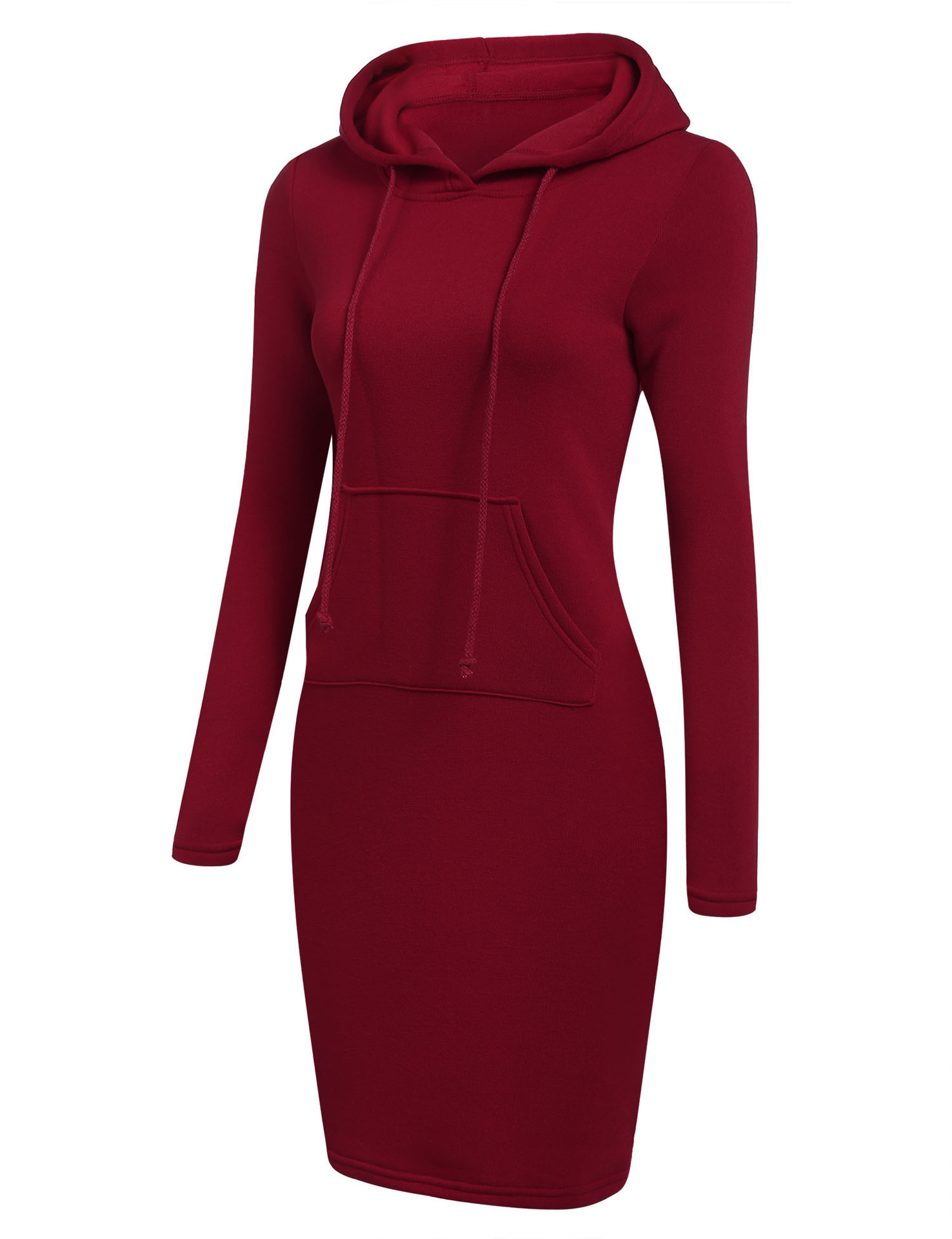 Women Hoodie Dress Knee Length Casual Sweaterbodycon Dress Pencil Long ...