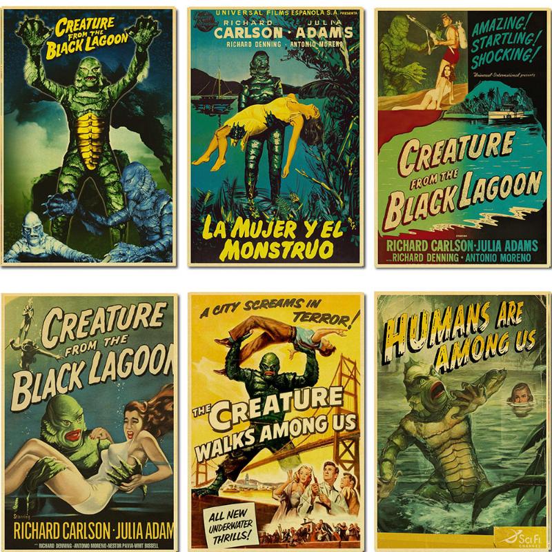 

Creature From The Black Lagoon Film Kraft Paper/Wall Decor/Bar Poster/Decorative Painting/Retro Poster