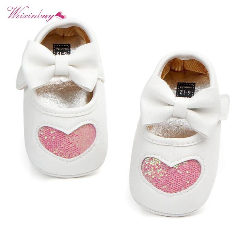

WEIXINBUY Spring Autumn Butterfly Knot First Sole Soft Sole Girl Baby Shoes Cotton First Walkers Baby Girl Shoes -18M, Blue