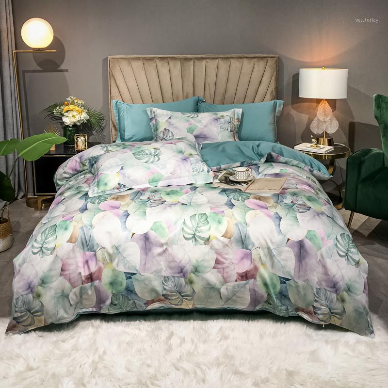 

60S Cotton Flowers 9 Colors Designs Digital Printing Duvet Cover Bed Linen Fitted Sheet Pillowcases Bedclothes Queen King Size1