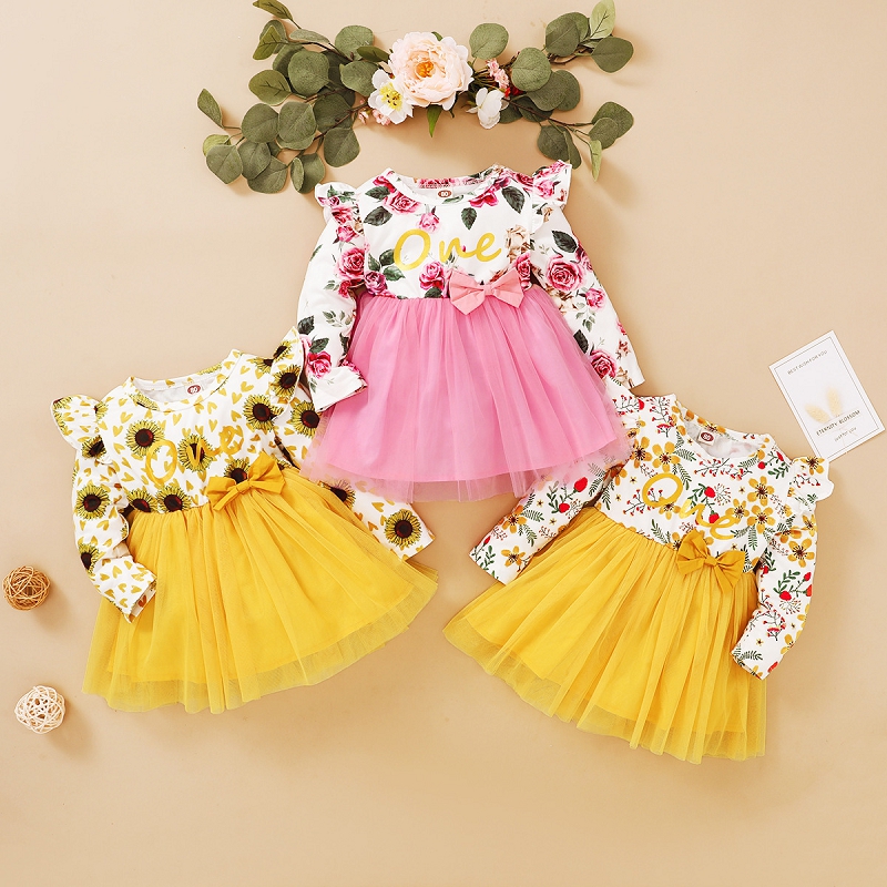 orange colour baby girl dress