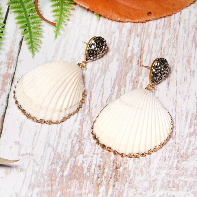

MOON GIRL Fashion Geometric Natural Shell Dangle Earring for Women Chic Statement Boho Vintage Party Aretes Femme Dropshipping1