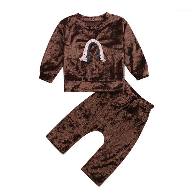 

New Children's Two Piece Set Toddler Kid's Velvet Crew Neck Long Sleeve Pullover Elastic Band Pants for Infants Boys Girls 0-4Y1, Blue