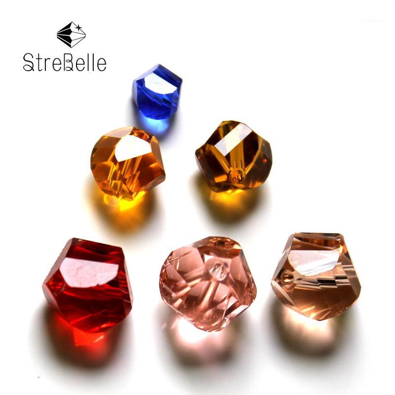 

6 Wholesale Grade Crystal twisted cube Beads Multi Color DIY Jewelry beads1