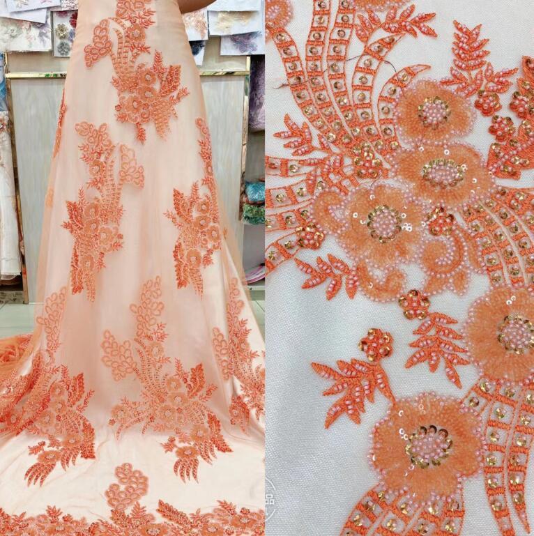 

nice looking feather embroidery tulle mesh lace fabric DiuDiu-58.9805 with good quality for party dress