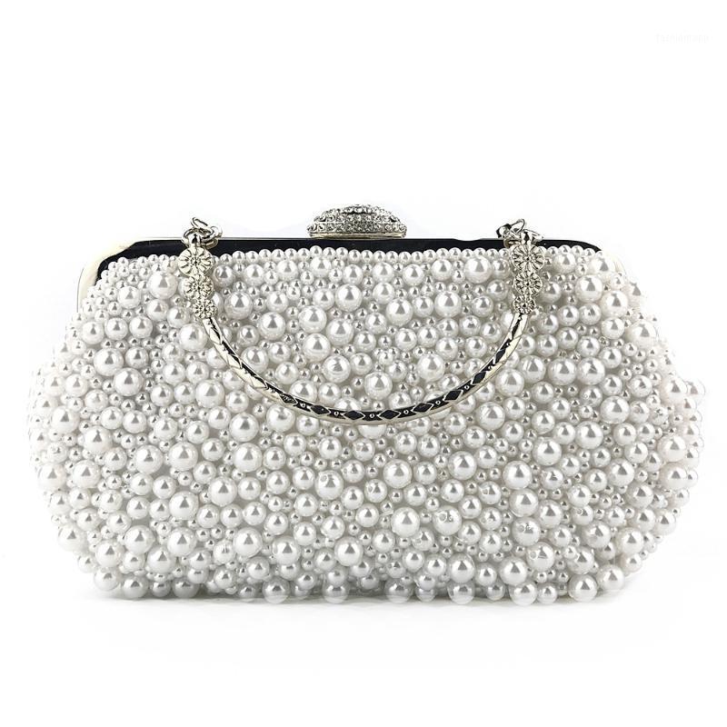 

women Classic handmade pearl bag ladies one shoulder beaded chain dinner bags girls handbag for cocktail party and wedding1, Color same as pictur