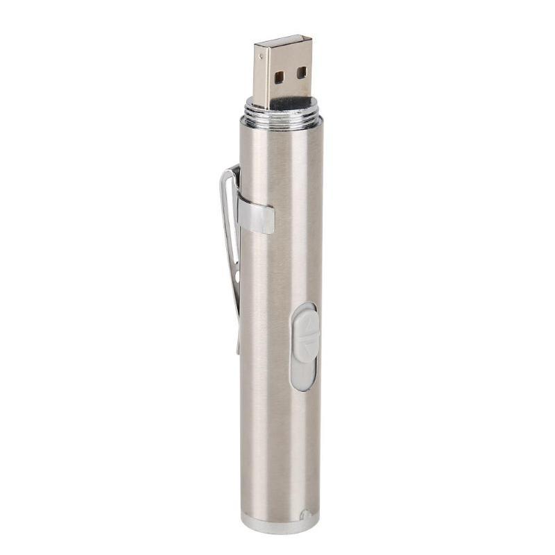 

2 in 1 USB Rechargeable Mini Red Pointer Pen with White LED Light Torch