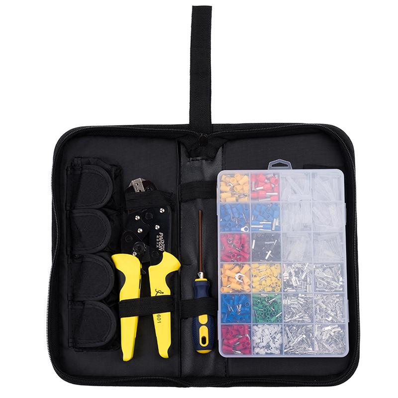 

Wire Terminals Crimping Tool Jaw Insulated Ratcheting Crimper Kit with 850PCS 0.5-6.0mm Insulated Terminals Bag Packing