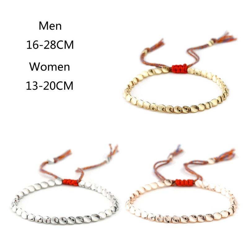 

Cotton Luck Rope Bracelet Tibetan Copper Bead Bracelet Buddhist Braided Good Lucky Amulet Jewelry Adjustable