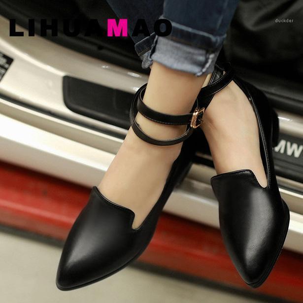 

LIHUAMAO women shoes block heels ankle strap pointed toe ladies dress shoes for party office career work1, Beige