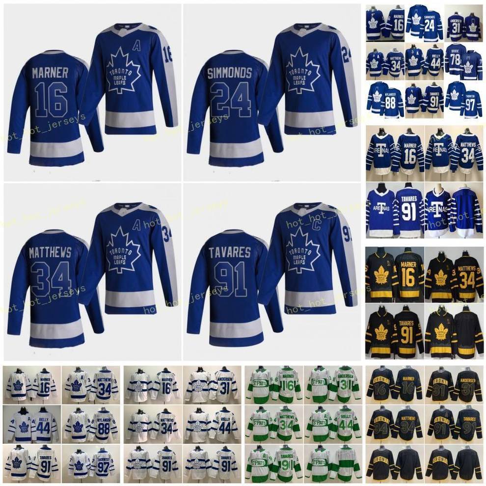 

2021 Reverse Retro 97 Joe Thornton Toronto Maple Leafs 91 John Tavares 34 Auston Matthew 16 Mitchell Marner Wayne Simmonds William Nylander, Black;red
