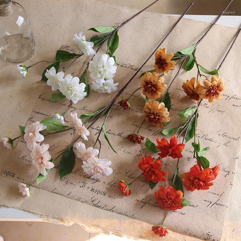 

Artificial Flowers 7 Dahlia Plastic Flower Branches Outdoor Wedding Decoration Home Party Christmas Decoration1, Blue