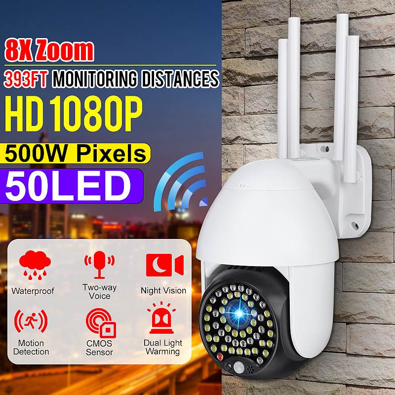 

5MP HD IP Dome Camera Outdoor PTZ Home Security CCTV Camera WiFi 2-way Audio Auto Tracking Onvif Surveillance H.265 Network