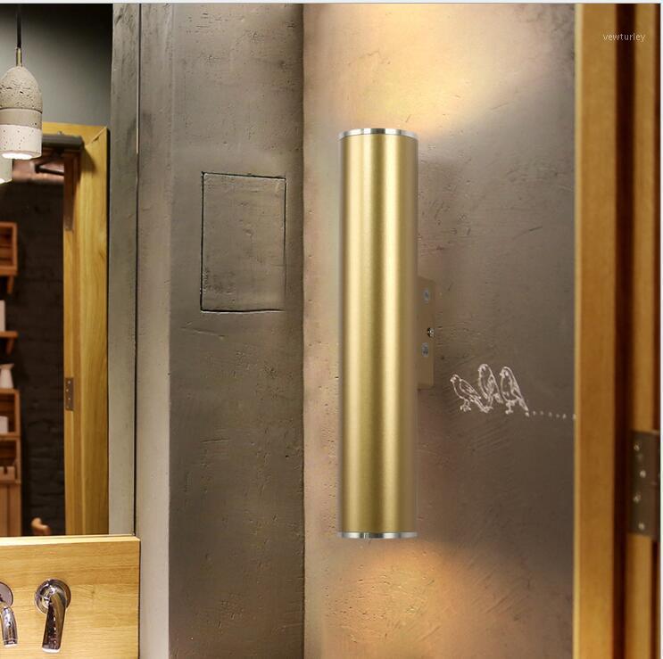 

L Simple hotel restaurant corridor porch wall lamp living room balcony bedroom bedside double gold wall lamp Nordic LED1