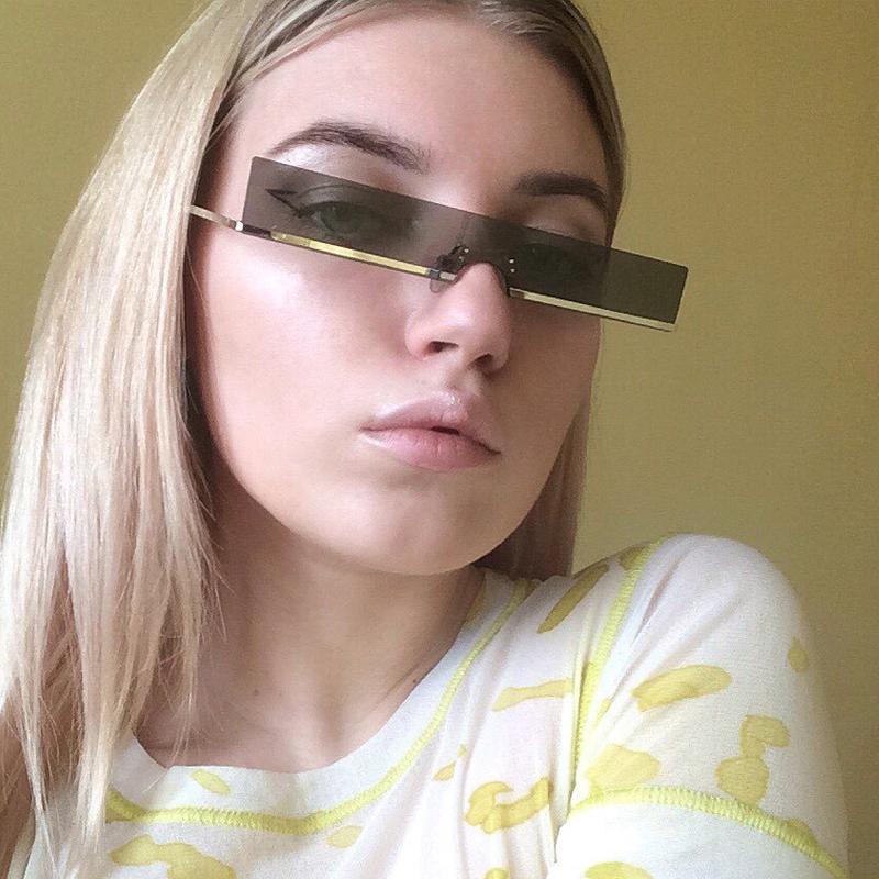 

Sunglasses 2021 LVVKEE Brand Designer Shaped Square Women Vintage Metal Reflective Glasses For Mirror