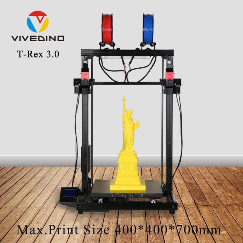

VIVEDINO 3D Printer with Separate Dual Carriage for Printing Multi-Color Models