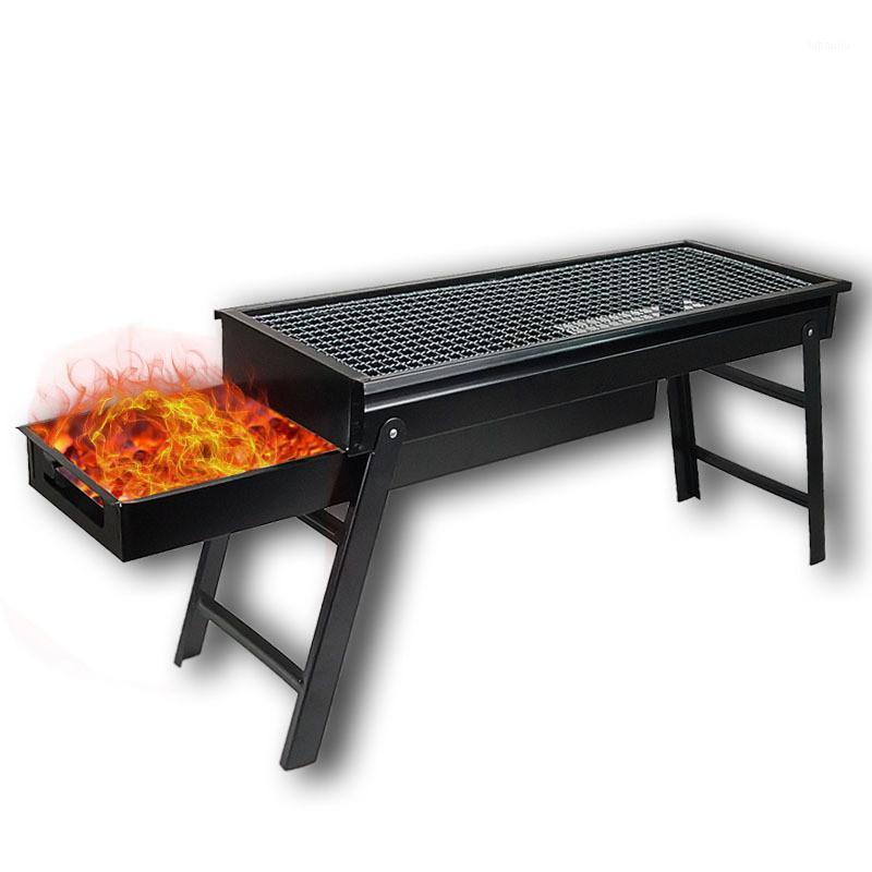 

Outdoor folding grill portable grill and drawer charcoal BBQ camping barbecue1