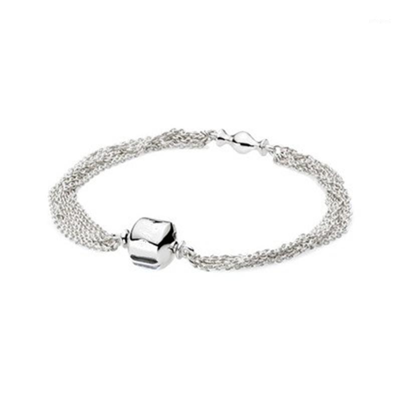 

Charm Bracelets 100% Genuine 925 Sterling Silver Classic Head Bracelet Bead Fit DIY Mujer Pulseras1