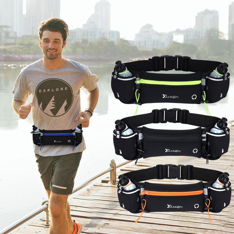 

4 Colors Women Men Running Belt Bags Jogging Cycling Waist Pack Outdoor Sports Runner Bag Water Bottle Holder With Kettle, Without kettle
