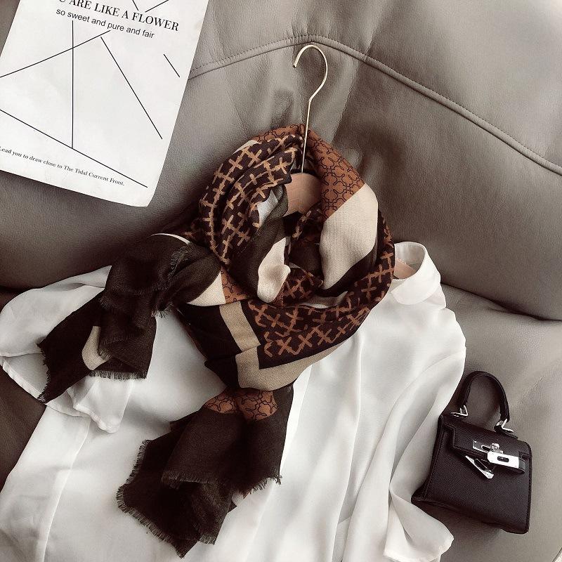 

Royalmaybe Silk scarf autumn scarf long gauze color matching summer sunscreen shawl dual-use female winter
