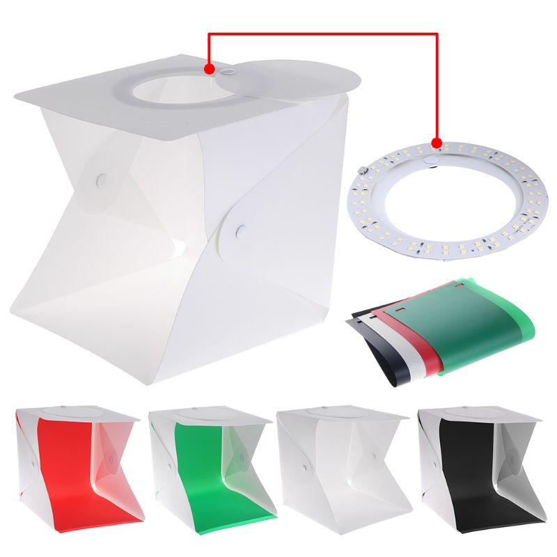 

1Set Portable Shooting Light Box Foldable Mini Photo Lightbox Tent Dimmable Tabletop Photography Softbox Kit with 4Colors