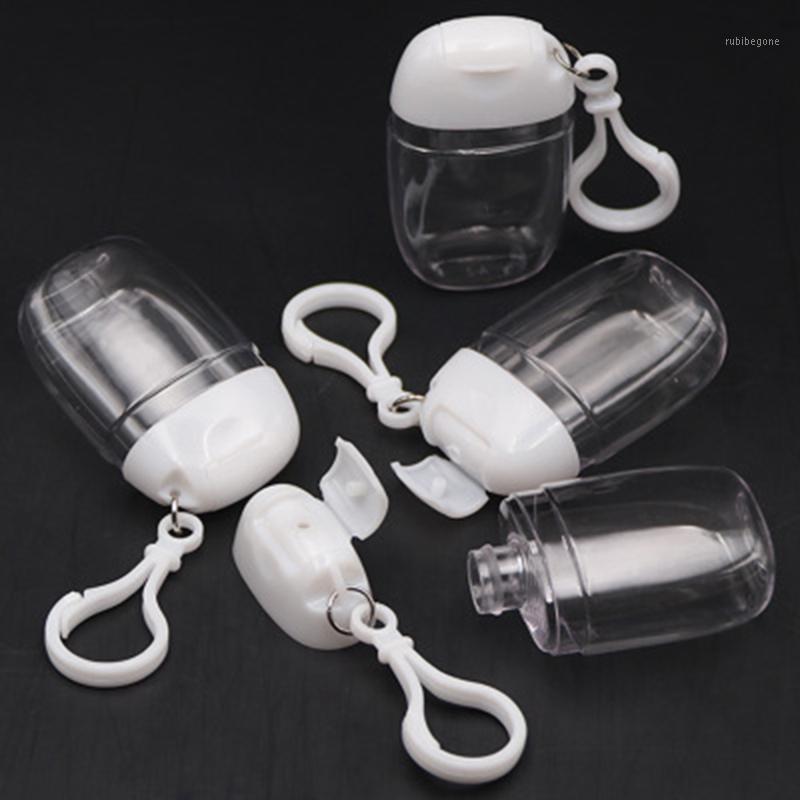 

5/10Pcs 30ml Empty Hand Sanitizer Travel Small Size Holder Hook Keychain Carriers Flip Cap Reusable Portable Empty Bottles1