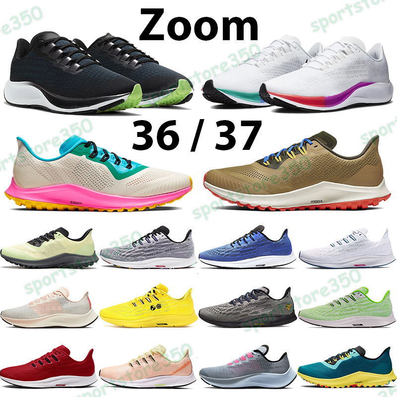 

Zoom running shoes white multi-color light blue pegasus men women sports trainers 36 trail pink blast racer blue oreo black white 37 sneaker, Box