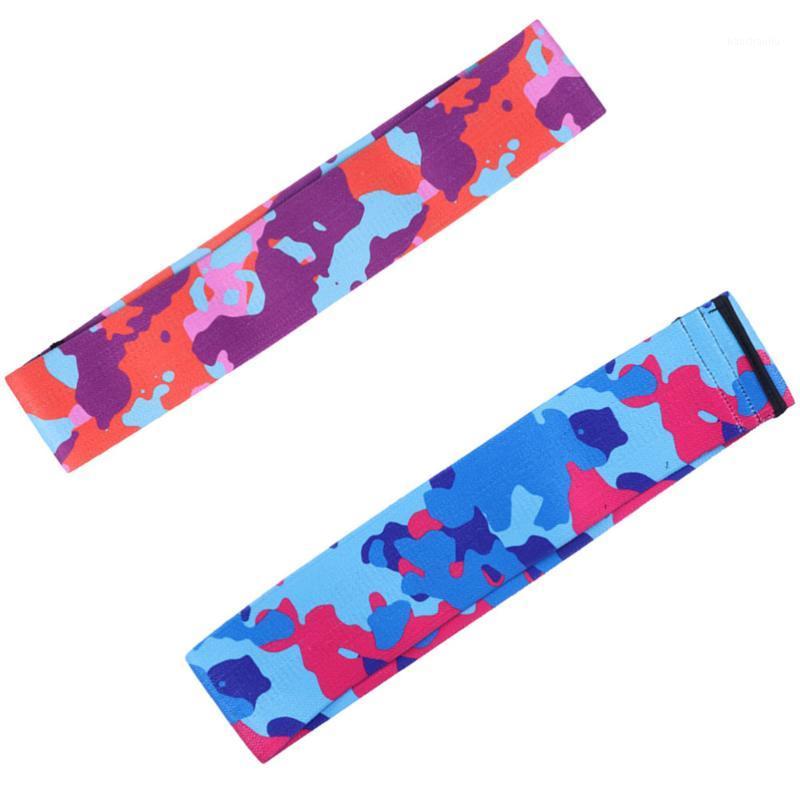 

2pcs Anti-slip Resistance Band Camouflage Exercise Loop Fitness Yoga Elastic Bands Assist Band(1pc Blue pc Orange,1