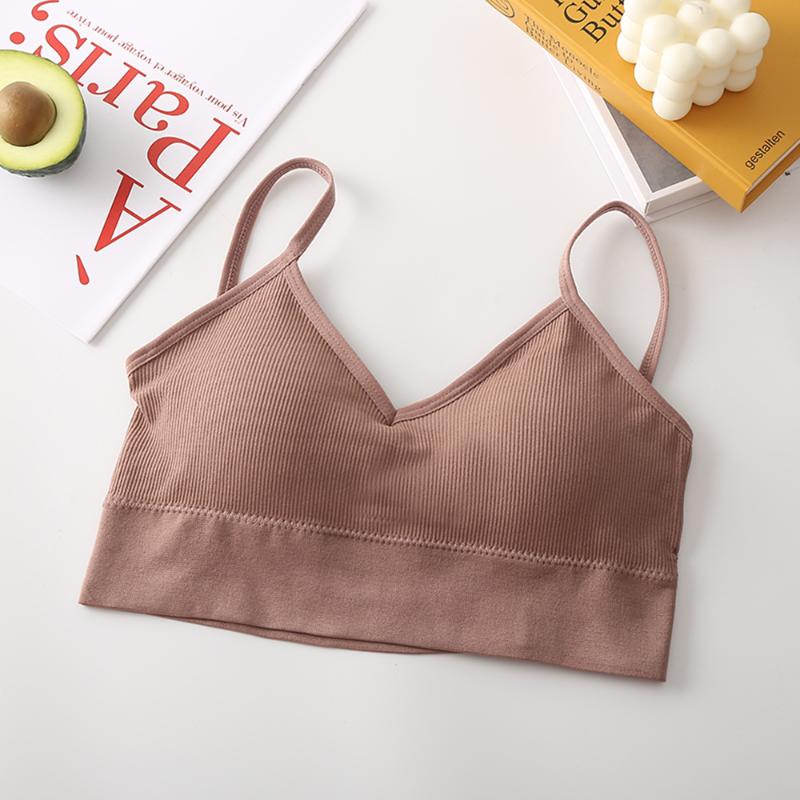 

Women Wirefree Padded Yoga Sports Bra Strappy Back Activewear Tops for Yoga Gym Workout Fitness Running, Pink