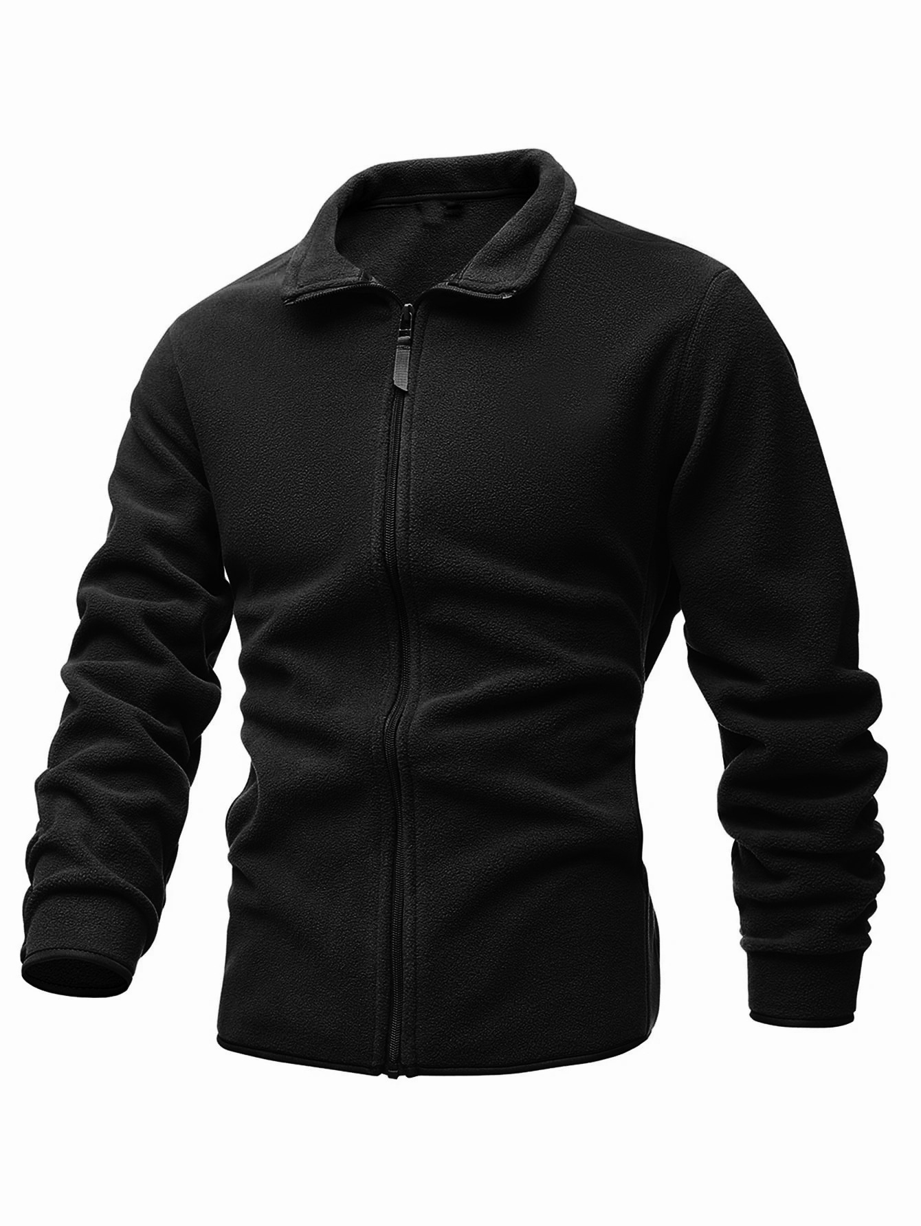 

2020 Winter Hot Sale Hiking Jackets Slim Fleece Tactical Sweater Casual Stand Collar Zipper Solid Color Jacket