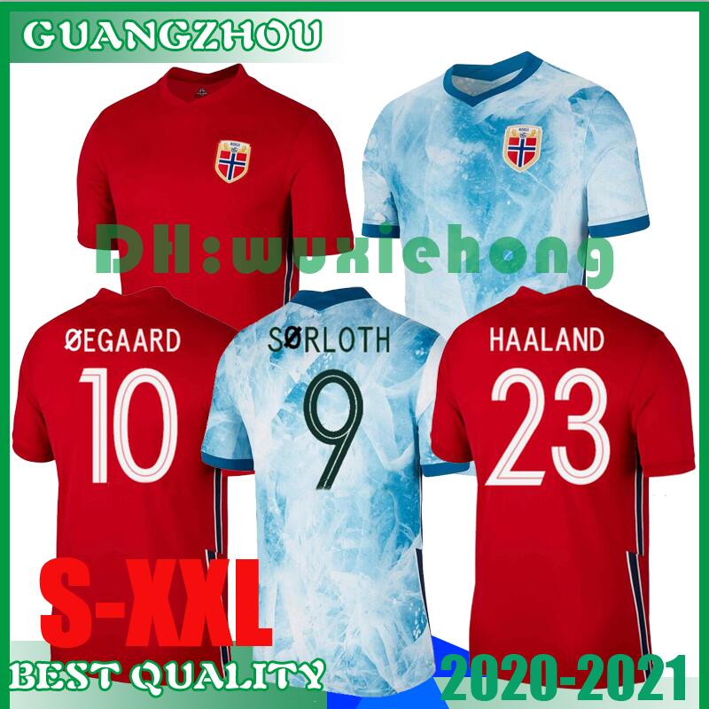 

2020 2021 man's soccer jerseys home away #23 HAALAND #15 Berge #7 King 20/21 nation team Men short sleeve away football shirts customized, 2021 away