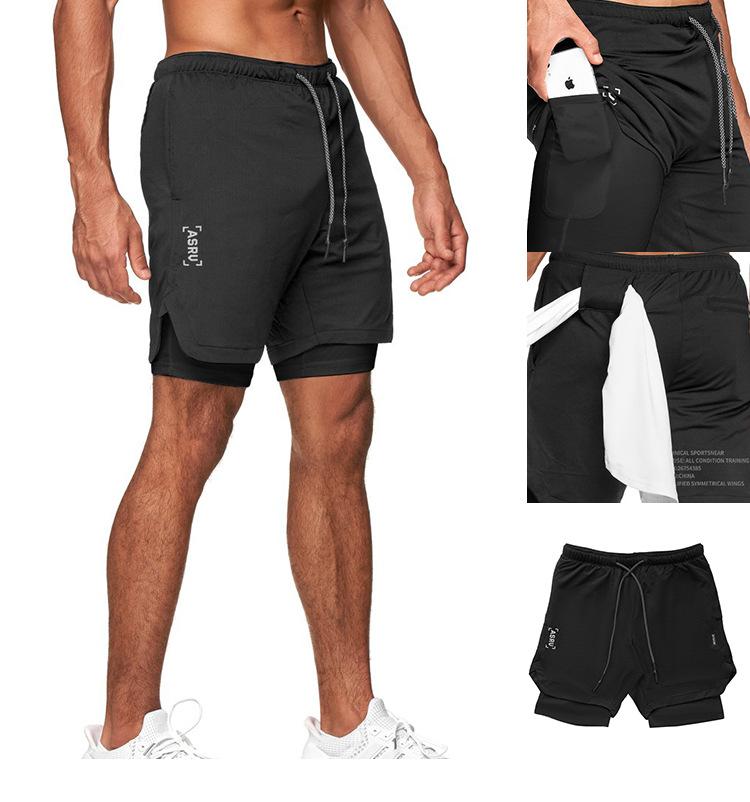 

Mens Running Shorts Fitness Training Shorts Sports Athletic Basketball Gym Compression Bodybuilding Workout Short Pants, Black