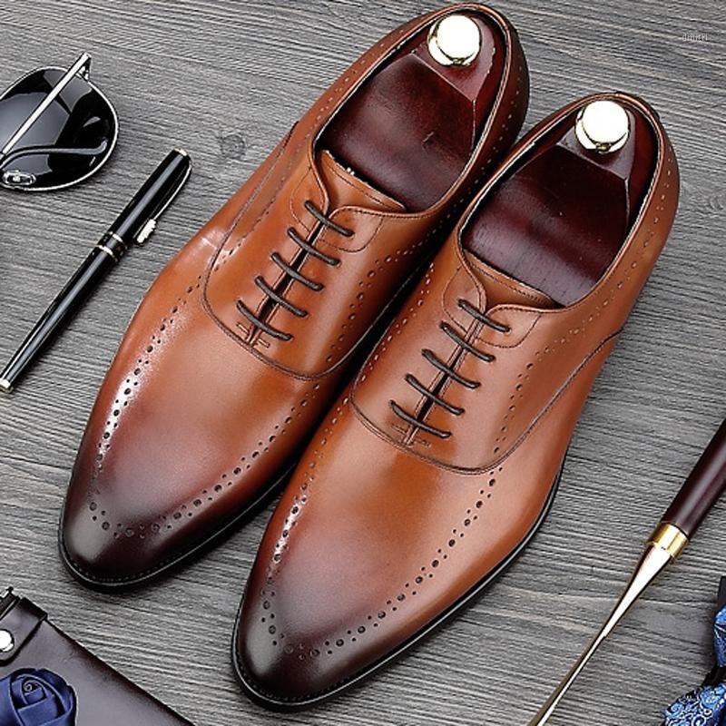

Luxury Genuine Leather Men's Breathable Oxfords Formal Dress Round Toe Lace-up Male Handmade Flats Designer Bridal Shoes BQL181, Black