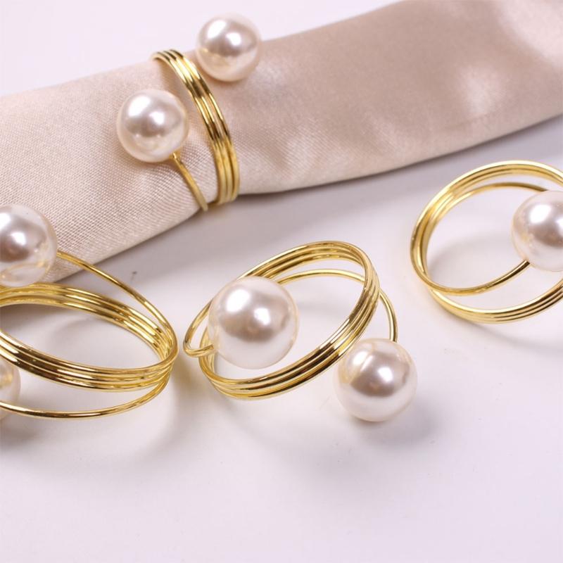 

6PCS Napkin Buckle Hoop Napkin Rings Circle Serviette Holder for Wedding Hotel 50JD
