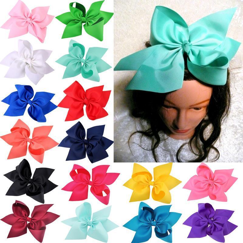 

10 Inch Large Grosgrain Ribbon Women Hair Bows Barrettes Girls Boutique Hairpins Hair Clips Children Kids Accessories1, White