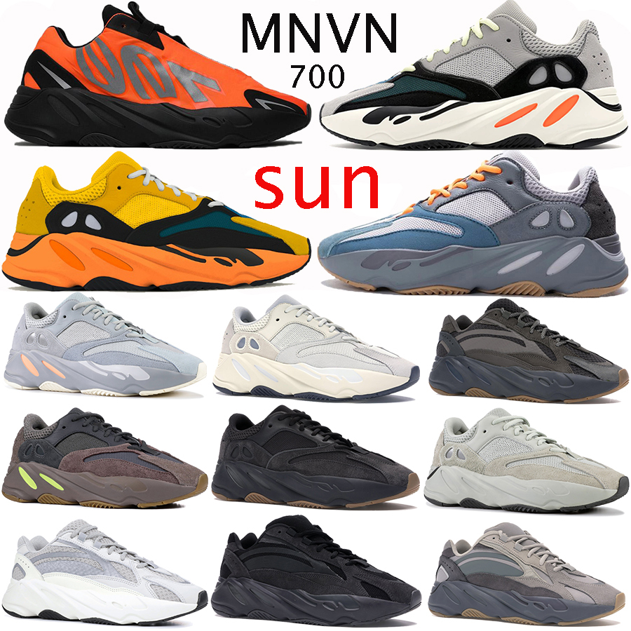 

New 700 V1 Sun reflective running shoes Tie-dye Teal Blue orange Phosphor Solid Grey Inertia V2 runner sneakers men women trainers, No.2- sun