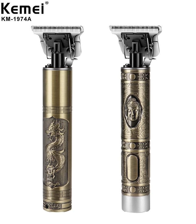 

Kemei Hair Trimmer Electric Hair Clipper barbershop Cordless 0mm T-blade baldheaded outliner Finishing Cutter KM-1974A