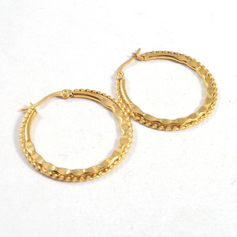 

Fashion Women Super Big Hoop Earrings Gold Stainless Steel Round Circle Wheat Pendientes Loop Earrings Jewelry