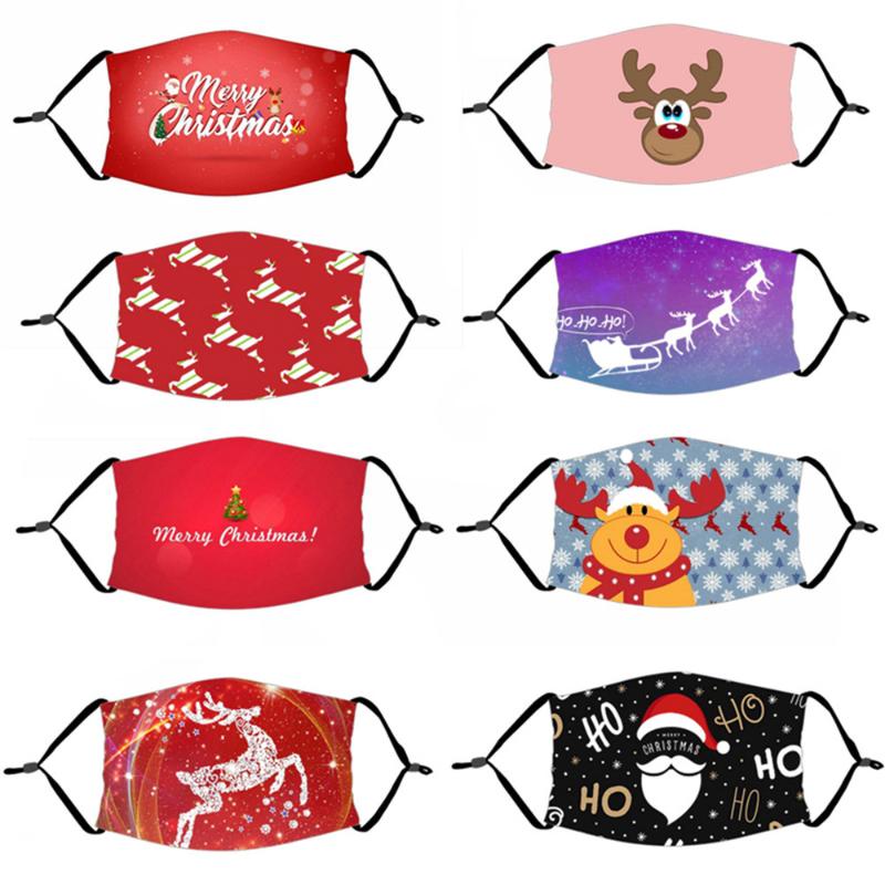 

2020 Christmas Mask Christmas Decorations For Home Reuse Mask Santa Claus Deer Xmas Noel Supplies Happy New Year 2021