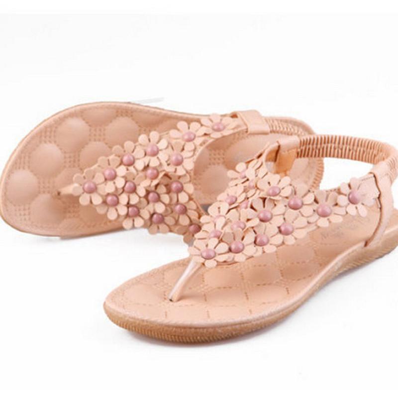 

Women Shoes Sandals Comfort Sandals Summer Flip Flops 2021 Fashion High Quality Flat Bohemia Sandalias Mujer, Beige