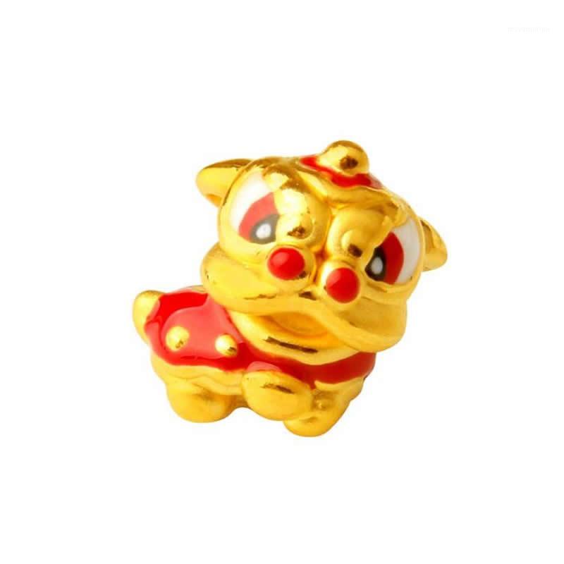 

New Arrival 24K Yellow Gold Bracelet Women 999 Gold Lion Bracelet1