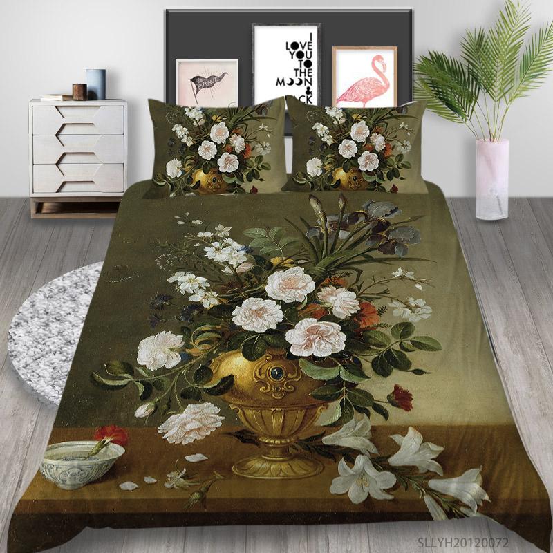 

New 3D Bedding Set King Size Duvet Cover Set Creative Pattern Print Luxury Bed for Teen Girl 2/3 Pcs Dropship, Style 2