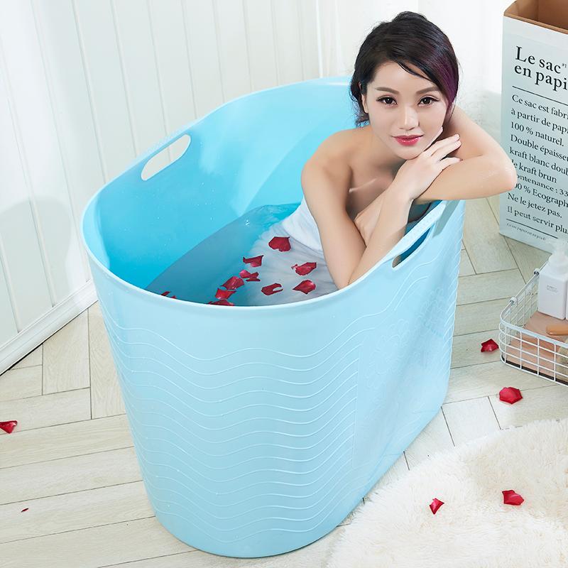 

Full Body Folding Bath Tub Adult Tub Bath Barrel Barrel Household Thick Plastic Fumigation