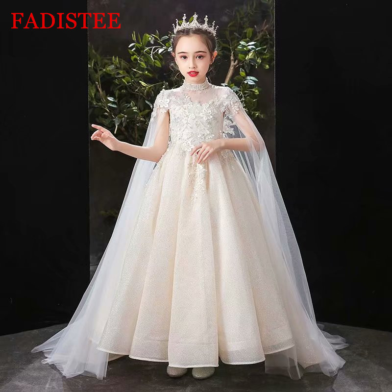 

FADISTEE Girl dress Flower Girl Dresses vestidos lace Baby Girl Infant Dress Kids Formal Wear girls dress Floor-Length Tulle Beads, Same as image