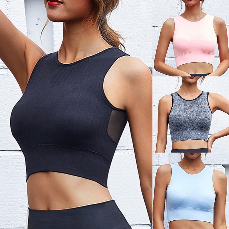

Women Seamless Sport Bra Running Yoga Brassiere Workout Gym Fitness Sport Bra High Impact Padded Underwear Tank Yoga Fitness1, E660261a
