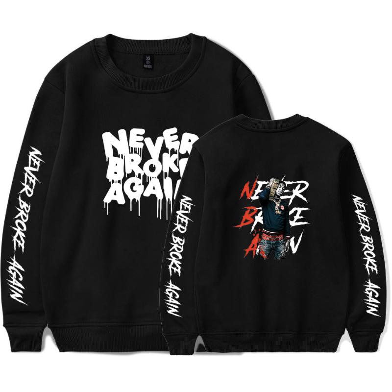 

Rapper Youngboy Never Broke Again 2D Print O-neck Sweatshirt Harajuku Round Collar Men/Women Top 2021, Black