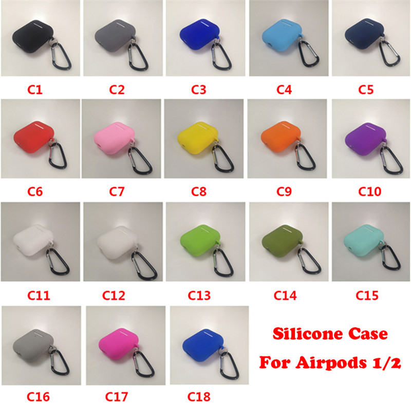 

Soft Silicone Case For AirPods 1/2/3 Mini Slim TPU Wireless Bluetooth Headphone Cover For Airpods Pro 4 Mini With Metal Hook