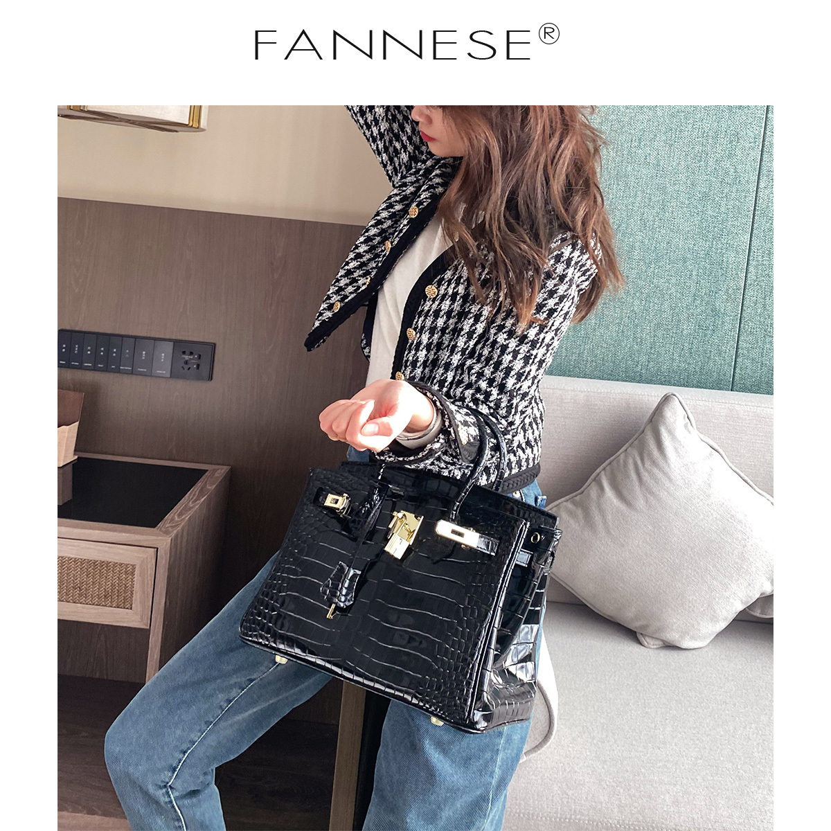 

And Autumn 2020 Winter Elegant Pattern Cowhide Leather Bag Womens Leather Graceful New Crocodile Birkin Bags Handbag Vinib, Red